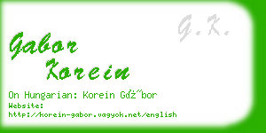 gabor korein business card